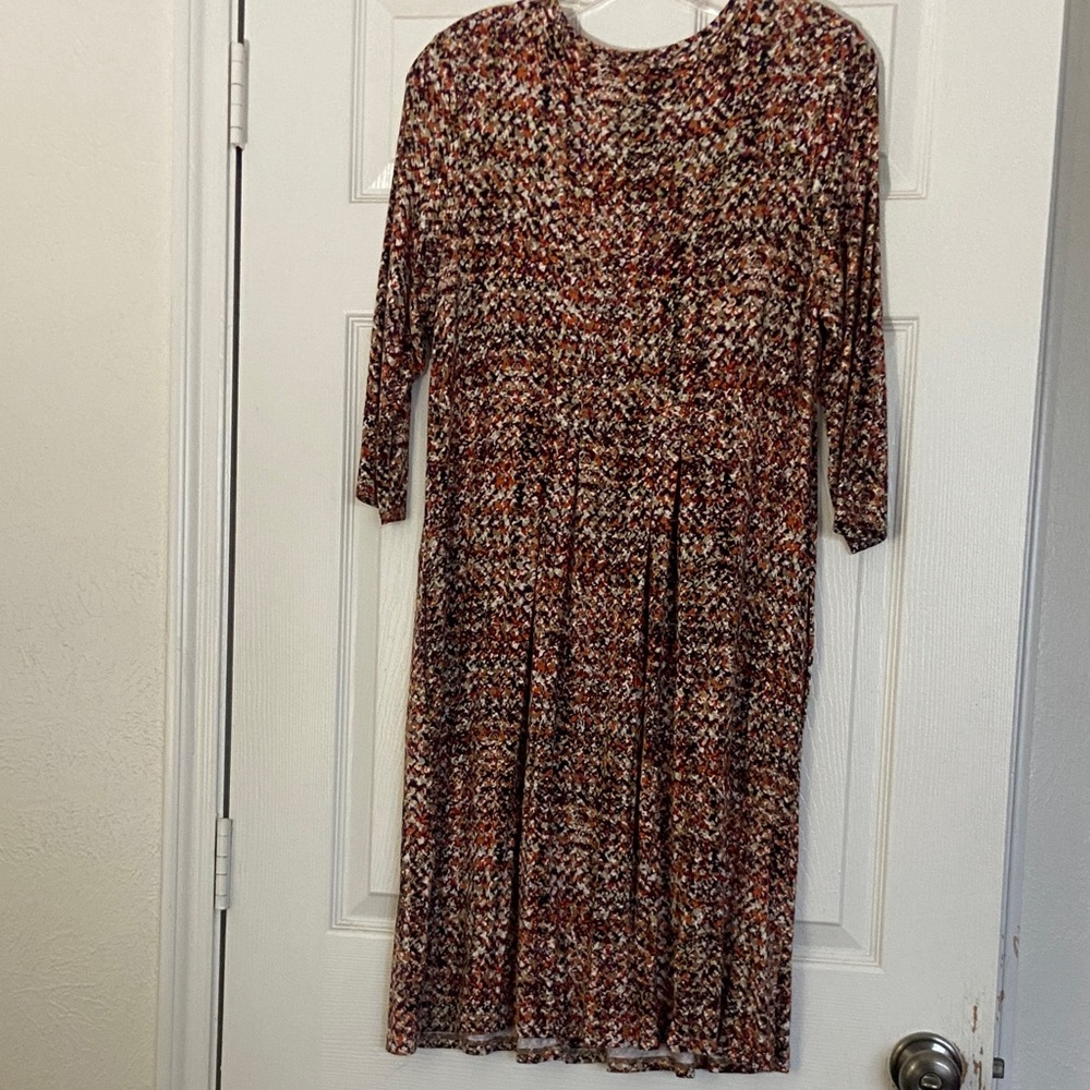 J. Jill Brown Multicolor Long Sleeve Dress - Picture 5 of 5